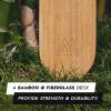 image:imageMagneto Bamboo Carving Longboard Skateboard Wood Deck  DropThrough Deck for Stable Cruising  Longboard with Gold Bearings amp Aluminum Trucks  250 lb Weight Capacity 385in x 9in