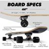 image:imageMagneto 44 inch Kicktail Cruiser Longboard Skateboard  Bamboo and Hard Maple Deck  Made for Adults Teens and KidsBlue Fog