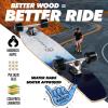 image:imageMagneto 44 inch Kicktail Cruiser Longboard Skateboard  Bamboo and Hard Maple Deck  Made for Adults Teens and KidsBlue Fog