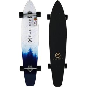 image:imageMagneto 44 inch Kicktail Cruiser Longboard Skateboard  Bamboo and Hard Maple Deck  Made for Adults Teens and KidsBlue Fog