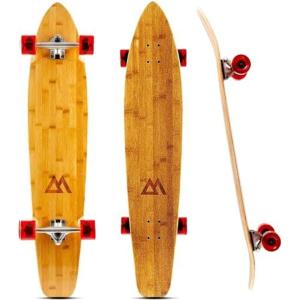 image:imageMagneto 44 inch Kicktail Cruiser Longboard Skateboard  Bamboo and Hard Maple Deck  Made for Adults Teens and KidsRed