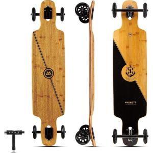 image:imageGlider Collection  40 x 925  Premium Longboard Skateboard  Large 100mm Wheels  Bamboo Deck with Hard Maple Core  Cruiser Carver  Fully Assembled for Beginners Adults Teens  Free Skate Tool